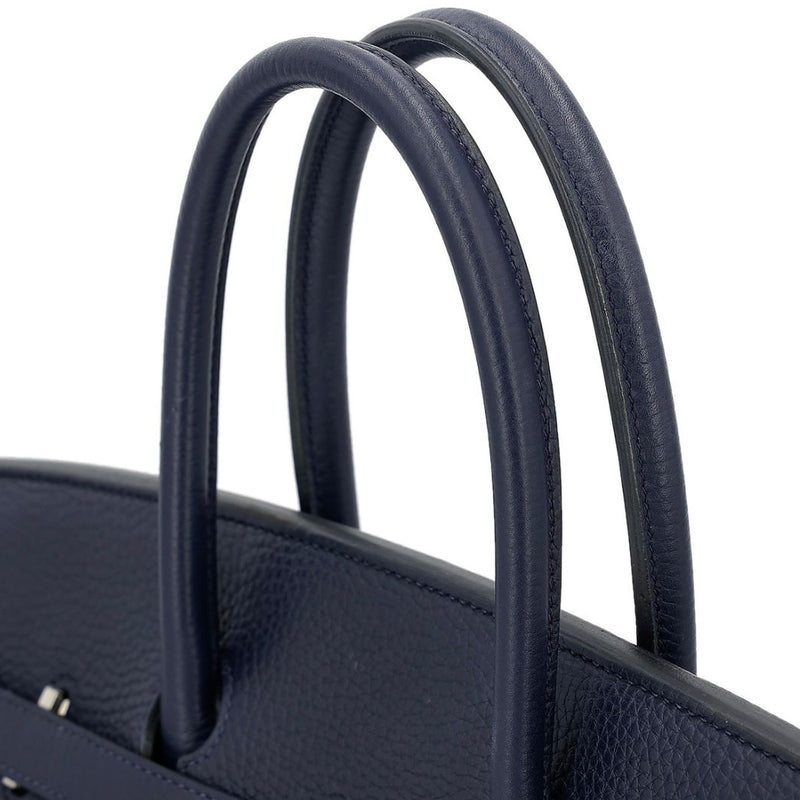 Hermes Blue Sapphire Clemence Leather Palladium Hardware