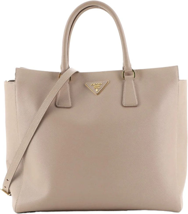 Prada Saffiano Large Galleria Double Zip Tote Cipria