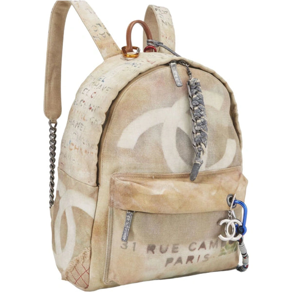 Chanel Beige Canvas Graffiti Backpack UAE