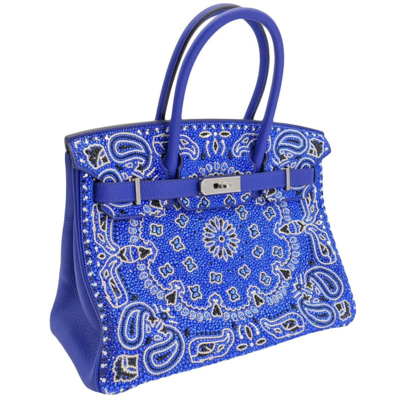 Blue Birkin Bag with Turkish Art Design Dubai