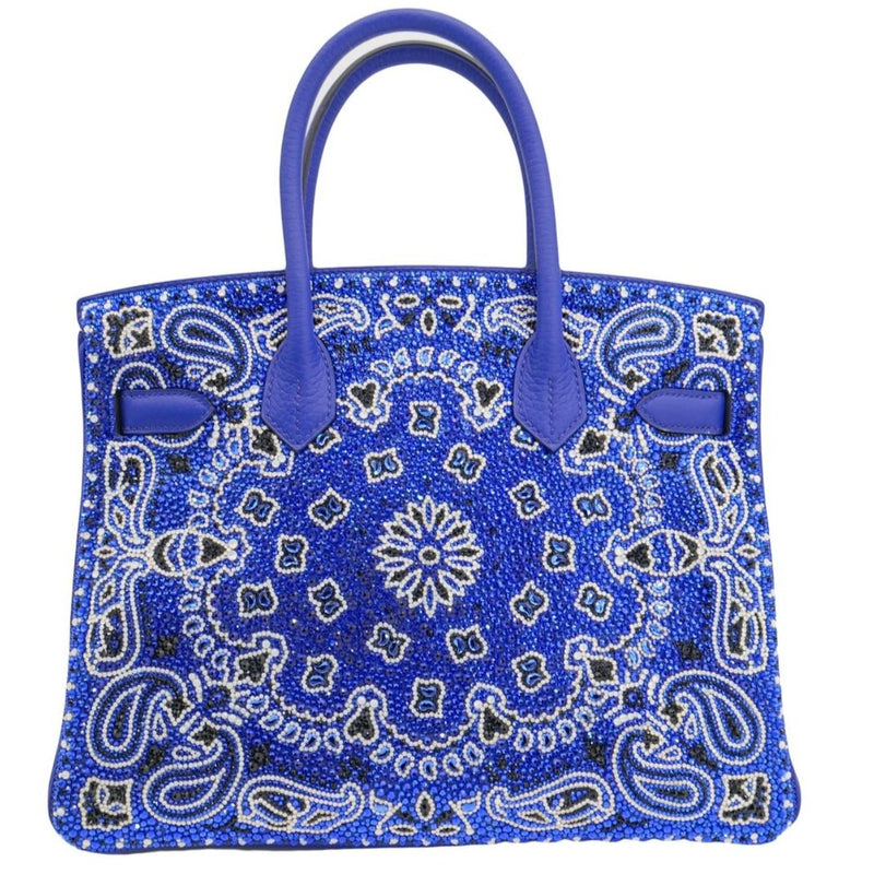 Blue Birkin Bag with Turkish Art Design UAE