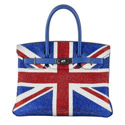 Rent Hermes Birkin Customised Swaroski Crystal Union Jack Flag