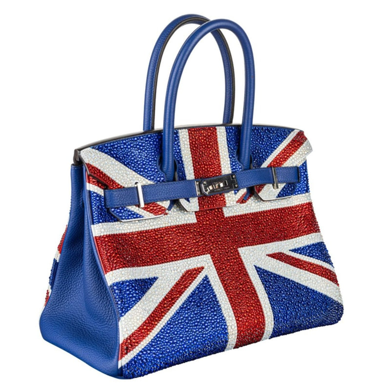 Dubai Rent Hermes Birkin Customised Swaroski Crystal Union Jack Flag