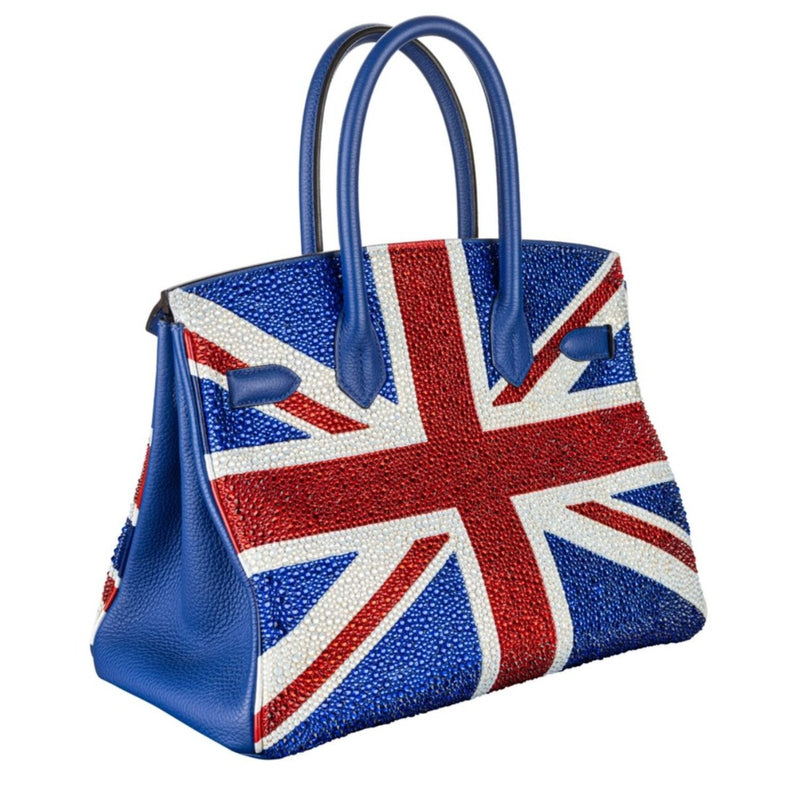 Dubai Rent Hermes Birkin Customised Swaroski Crystal Union Jack Flag