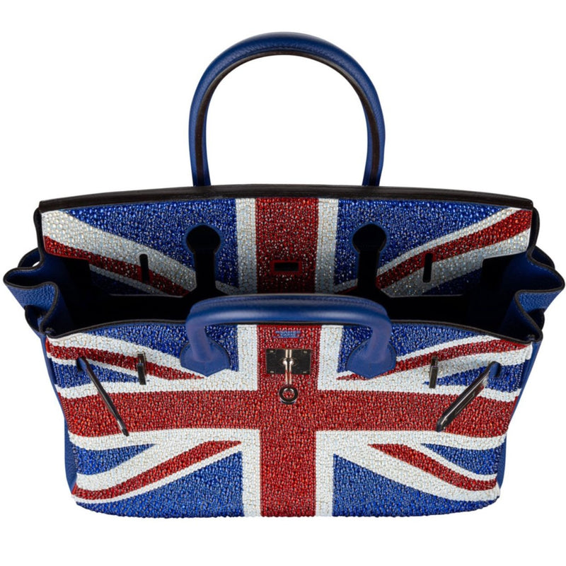 Rent Hermes Birkin Customised Swaroski Crystal Union Jack Flag Inner View