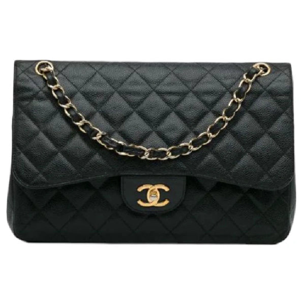 Chanel Jumbo Classic Caviar Double Flap Shoulder Bag