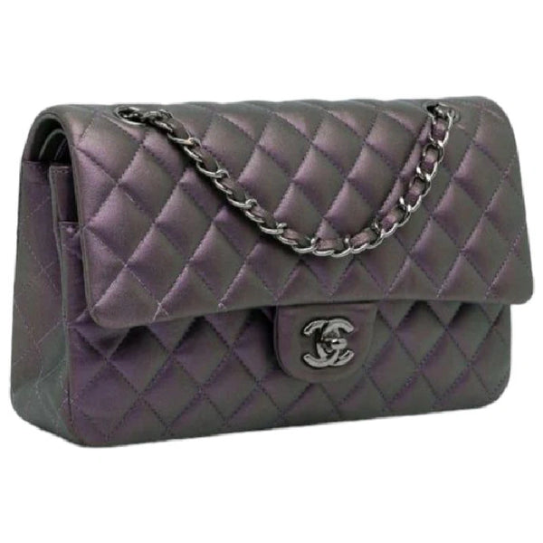 UAE Chanel Medium Classic Iridescent Lambskin Double Flap Shoulder Bag