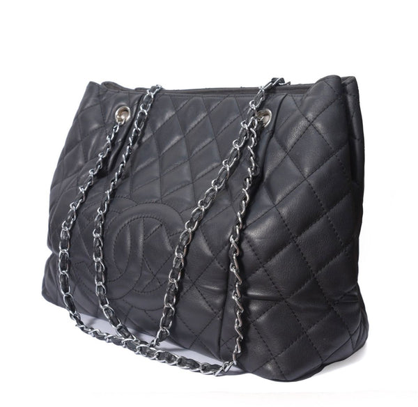 Chanel Quilted Cc Lamb Skin with Chain Tote Bag Dubai