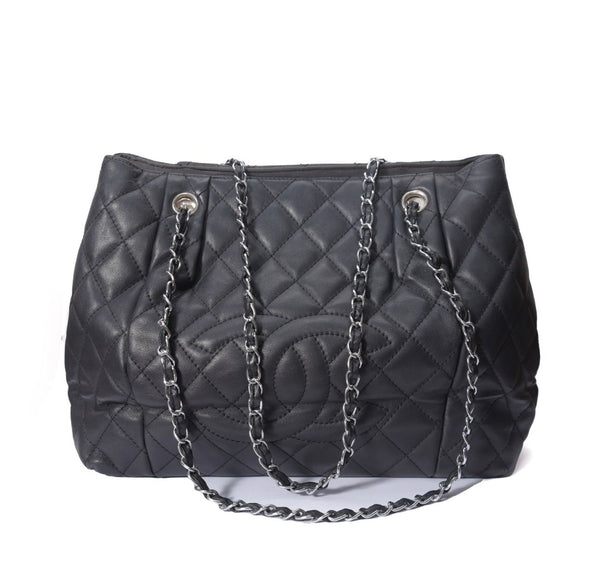 Chanel Quilted Cc Lamb Skin with Chain Tote Bag