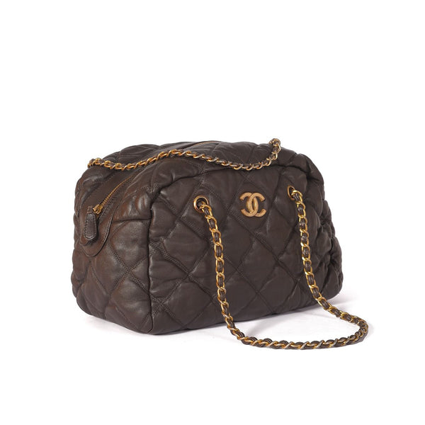 Chanel Vintage Chain Boston Bag, Dark Chocolate Colour