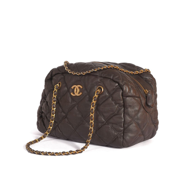 Chanel Vintage Chain Boston Bag, Dark Chocolate Colour Dubai, UAE