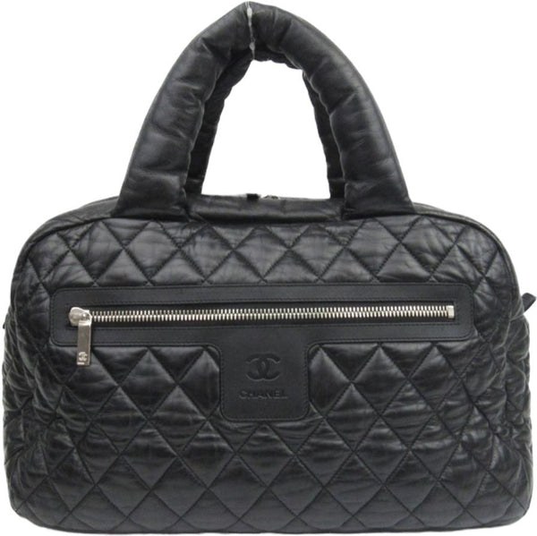 Chanel Black Quilted Nylon Coco Cocoon Bowler Bag