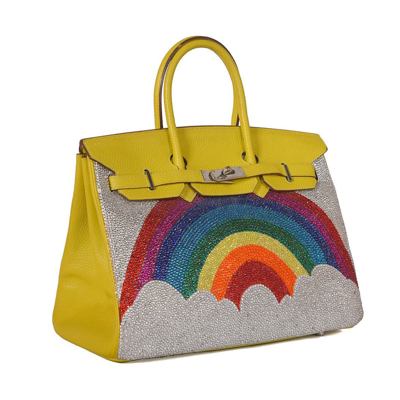 Dubai Hermes Birkin 30, Rainbow & Cloud Swarovski Crystals