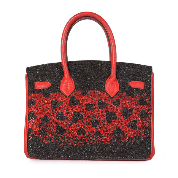 Hermes Birkin 30 Red, Hearts Swarovski Crystals | UAE