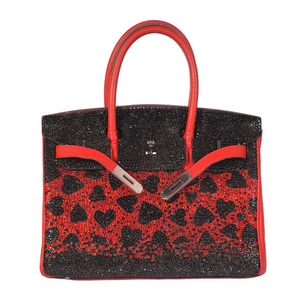 Hermes Birkin 30 Red, Hearts Swarovski Crystals UAE