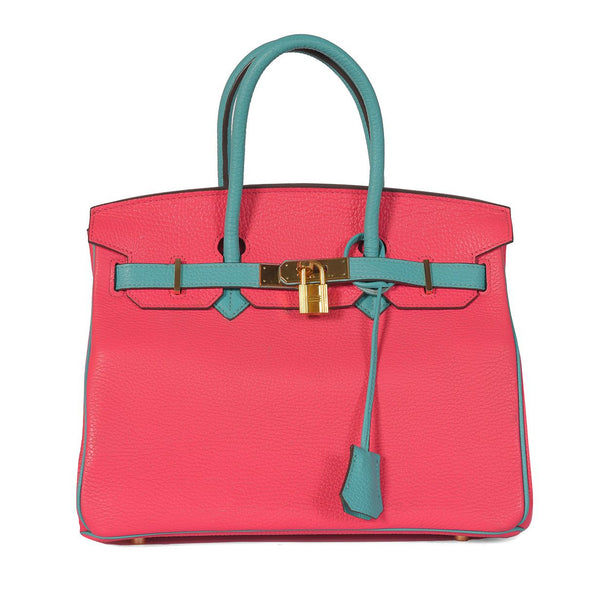 Hermes Birkin 30, Pink & Blue Customised Order