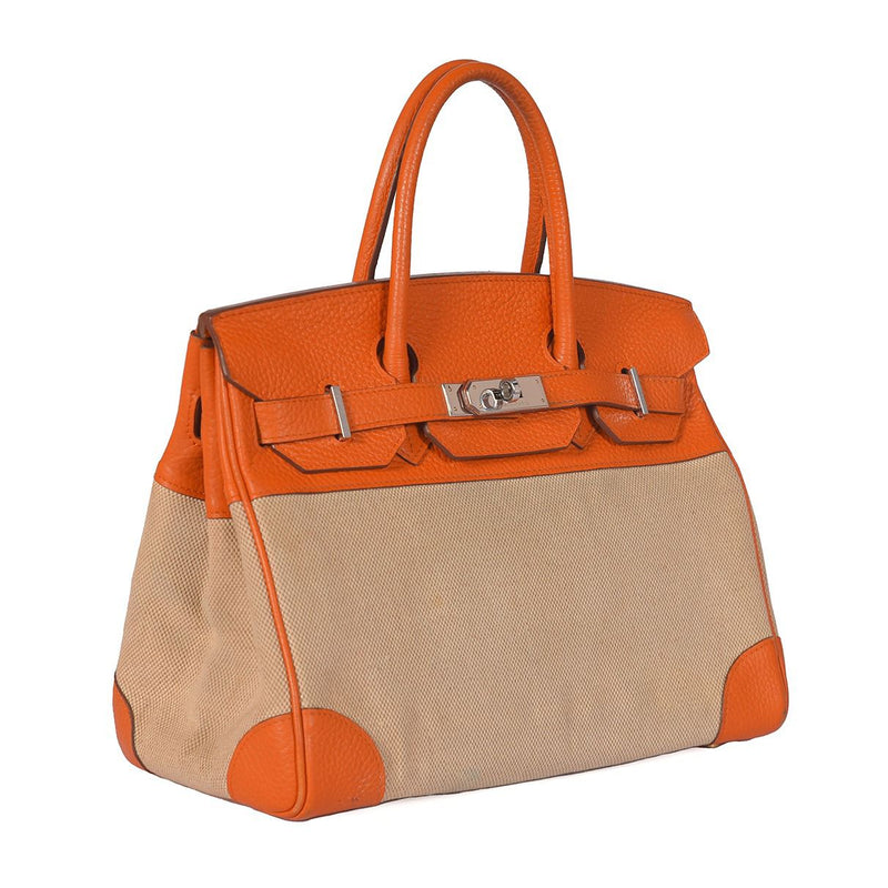 Hermes Birkin 30 , Rare Orange & Being Canvas Dubai