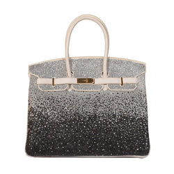 Hermes Birkin 35 White and Black with Gold Hardware