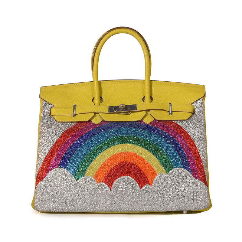 Hermes Birkin 30, Rainbow & Cloud Swarovski Crystals