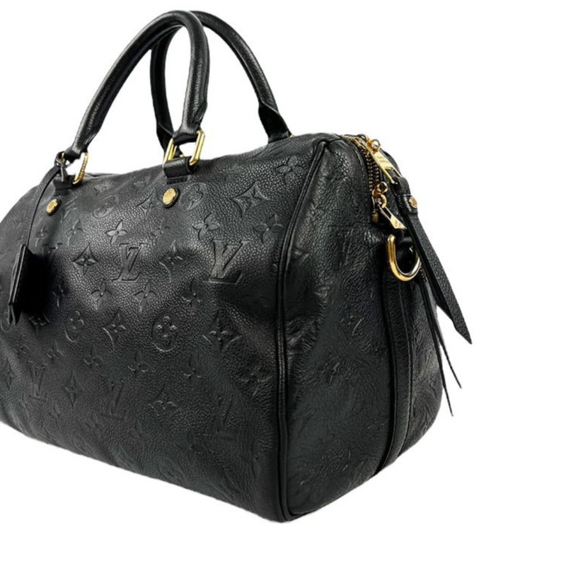 LOUIS VUITTON SPEEDY 30 BANDOULIERE BLACK MONOGRAM EMPREINTE