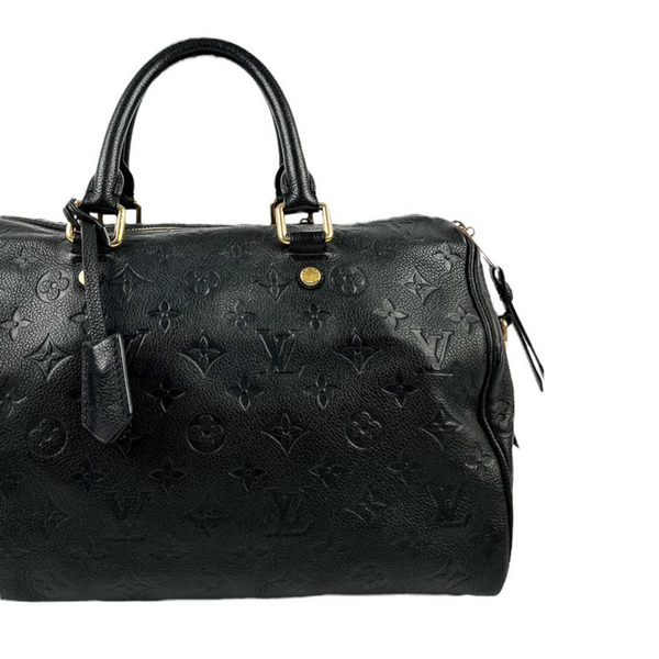 LOUIS VUITTON SPEEDY 30 BANDOULIERE BLACK MONOGRAM EMPREINTE