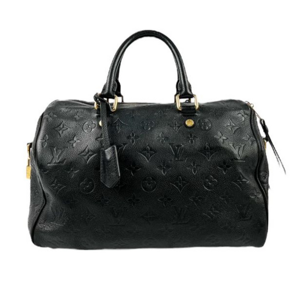 LOUIS VUITTON SPEEDY 30 BANDOULIERE BLACK MONOGRAM EMPREINTE