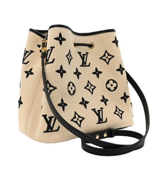 Louis Vuitton Cotton Monogram Embroidered Neonoe MM Beige Black Dubai