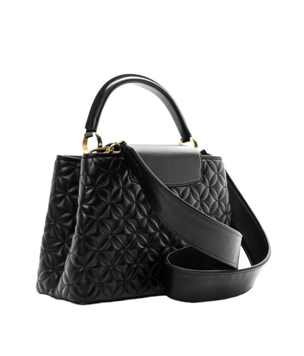 Louis Vuitton Lambskin Quilted Flower Capucines PM Black UAE