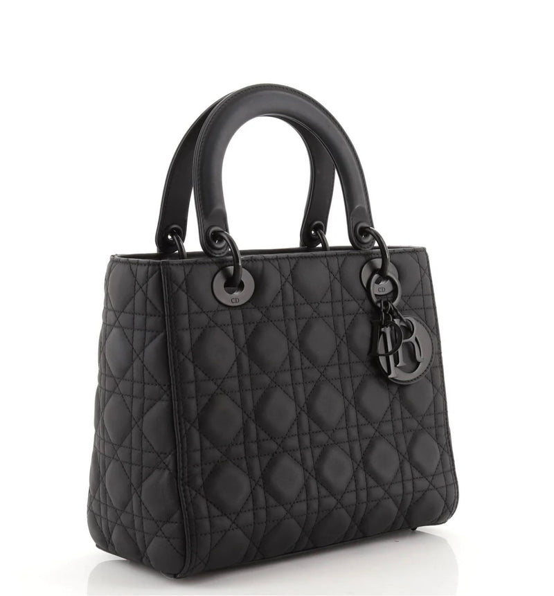 DIOR Mini Lady Dior Bag Black Ultramatte Cannage Calfskin