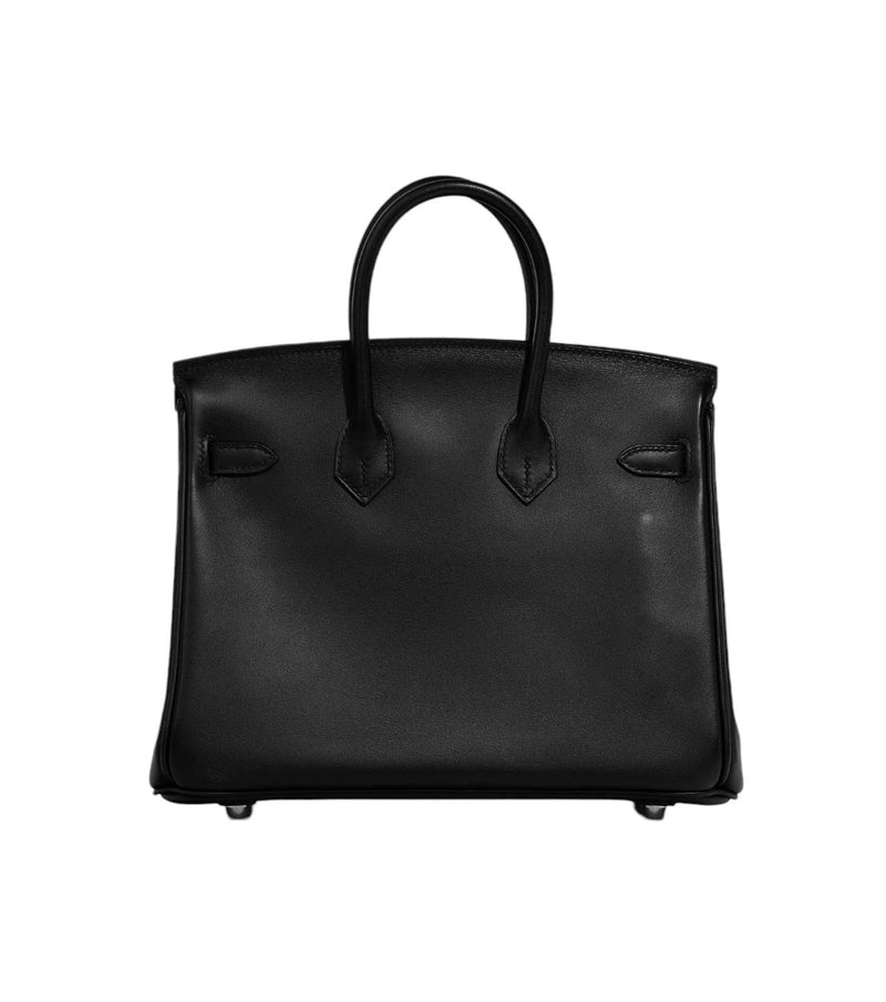 HERMES BIRKIN 25 BLACK TOGO PALLADIUM HARDWARE