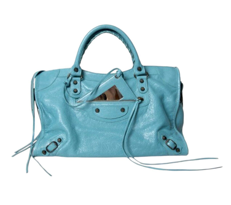 Balenciaga City Motorcycle Bag Turquoise