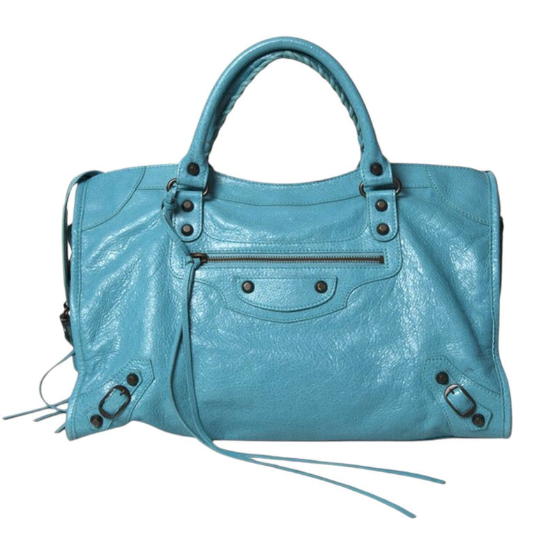 Balenciaga City Motorcycle Bag Turquoise