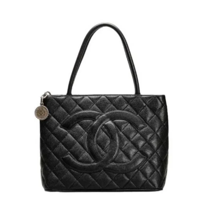 Chanel Black Caviar Medallion Tote Bag