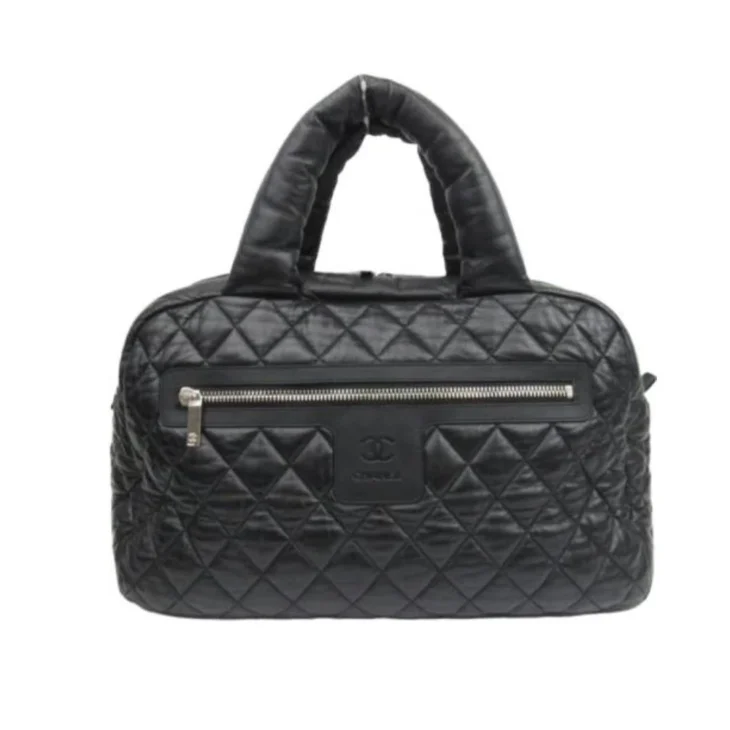 Chanel Black Quilted Nylon Coco Cocoon Bowler Bag