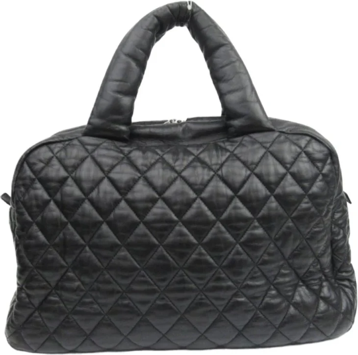 UAE Chanel Black Quilted Nylon Coco Cocoon Bowler Bag Dubai