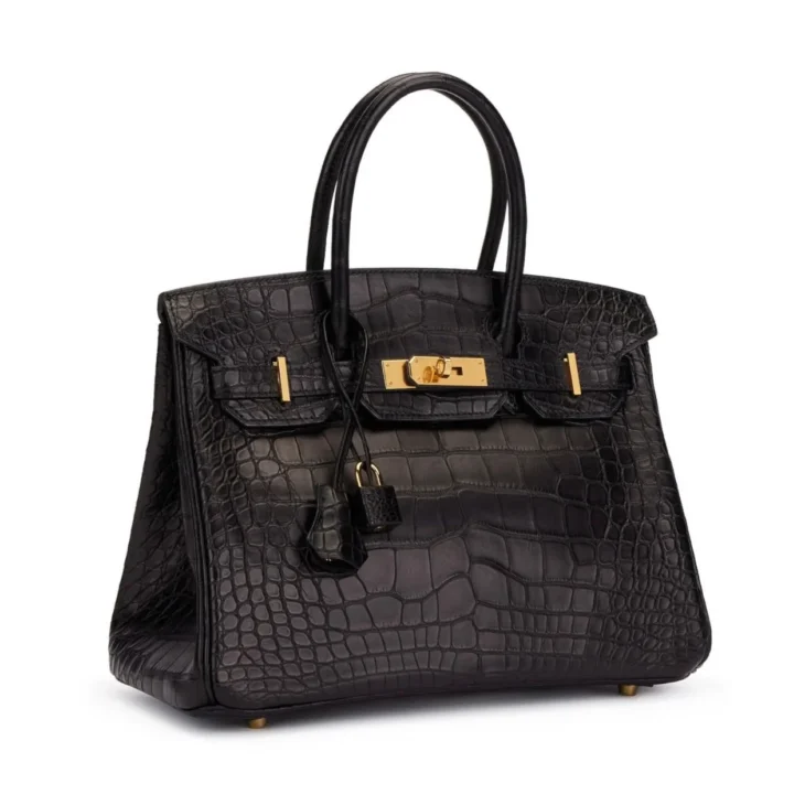 HERMES BIRKIN 30 BLACK MATTE ALLIGATOR GOLD HARDWARE - Image 2