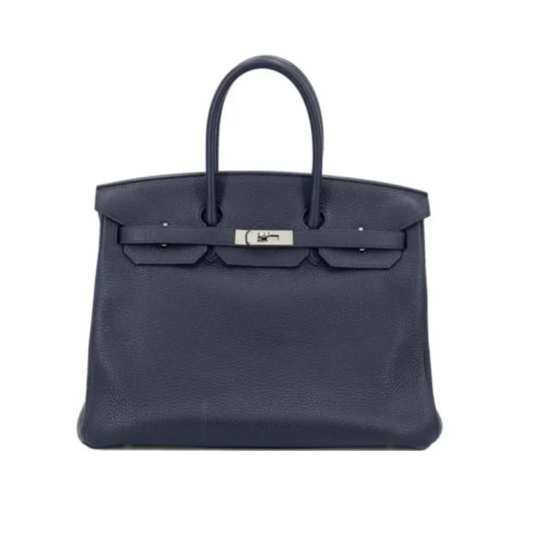 Hermès Birkin 35 Blue Sapphire Clemence Leather Bag