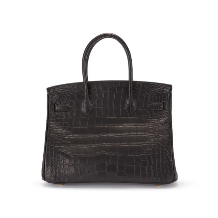 HERMES BIRKIN 30 BLACK MATTE ALLIGATOR GOLD HARDWARE - Image 3