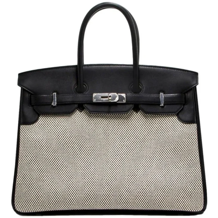 Hermès Birkin 30 Black Swift and Ecru Toile Palladium Hardware Dubai, UAE