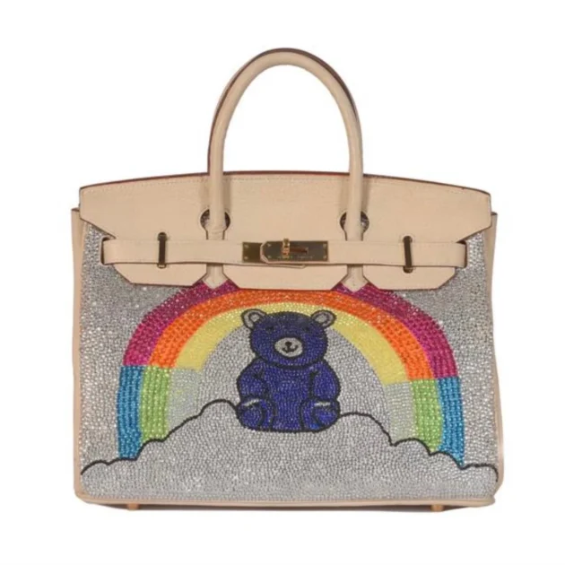 Hermes Birkin 30 | Teddy Bear on Cloud with Rainbow