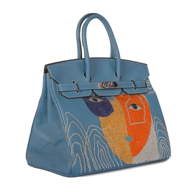 Hermes Birkin 35, Modern Art Swarovski Crystals - Image 3