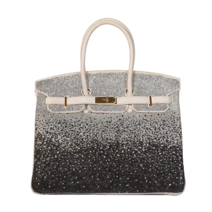 Best Hermes Birkin 35 White with Gold Hardware Swarovski Crystal Dubai