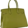Hermes Green Clemence Leather  Birkin 30 Tote Bag - Image 2