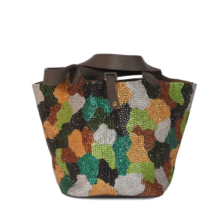 Hermes Picotin 33 TGM  Customised camouflage Swarovski Crystals - Image 3