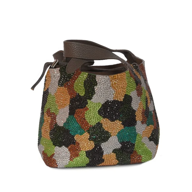 Hermes Picotin 33 TGM  Customised camouflage Swarovski Crystals - Image 2