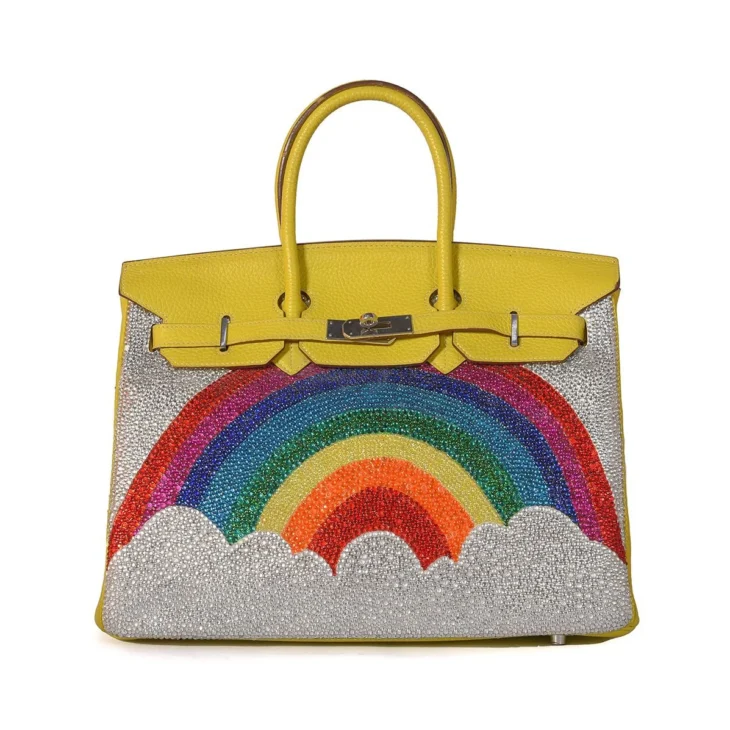 Hermes Birkin 30, Rainbow & Cloud Swarovski crystals