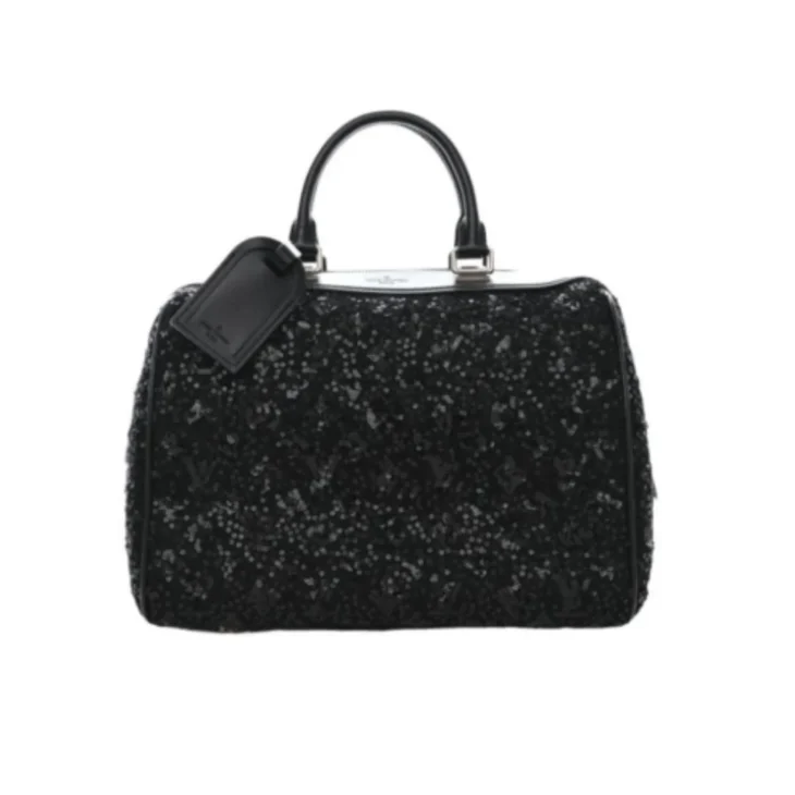 LOUIS VUITTON Sequin Monogram Sunshine Express Speedy Black