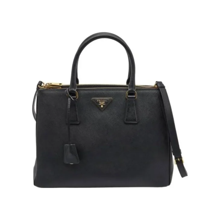 Prada Black Lux Galleria Large Tote Bag