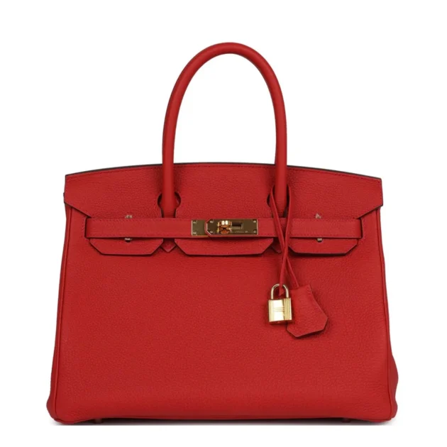 Hermès Birkin 30 Rouge Casaque Togo Gold Hardware