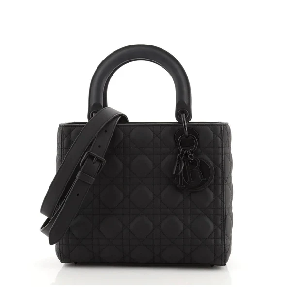 Dubai DIOR Mini Lady Dior Bag Black Ultramatte Cannage Calfskin